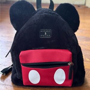 Disney Bioworld Backpack Purse Fuzzy Mickey